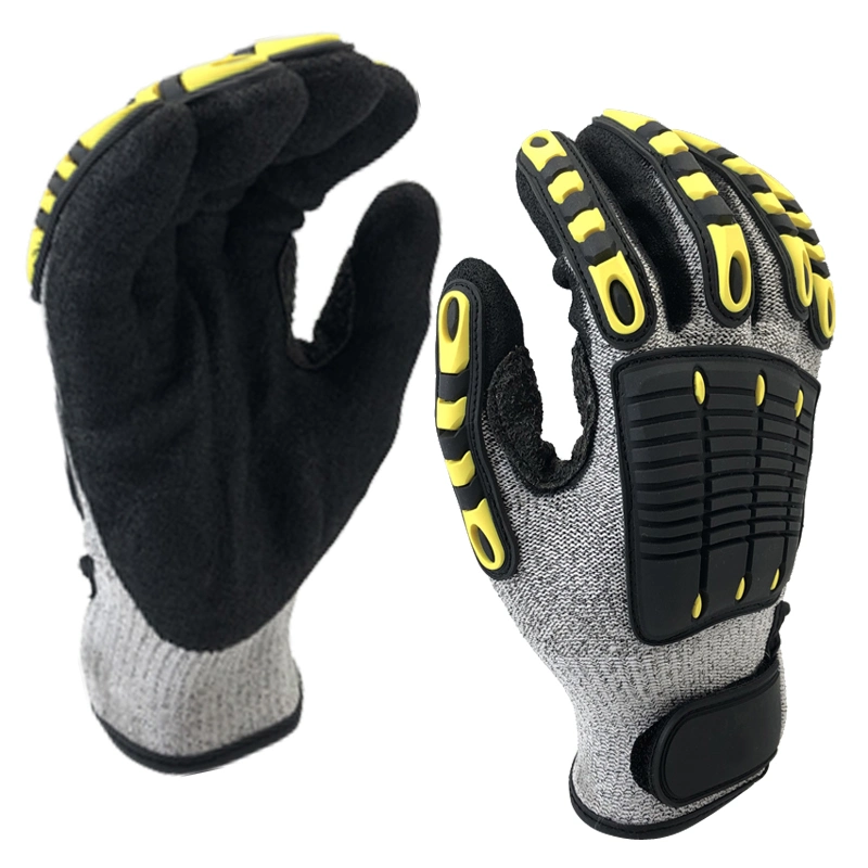 TPR Protection Anti Cut Level 5 Safety Gloves Anti Vibration Heavy Duty Work Impact Gloves