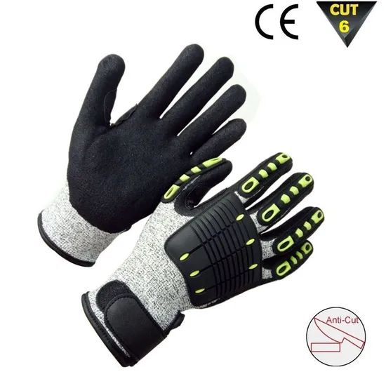 Hand Gloves Impacted Palm Silicone Grip Auto Mechanics Glove