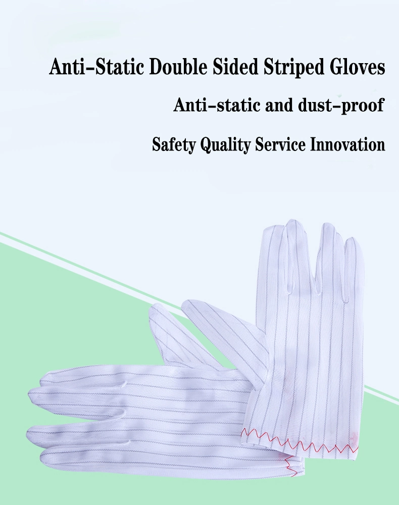 Anti-Static Gloves Dust-Free Gloves Non-Slip Labor Insurance Thin Striped Gloves