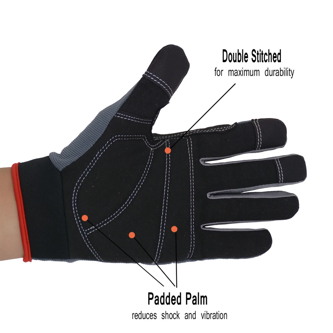 CE En388 Microfiber Foam Padded Palm Touch Screen Custom Mechanic Construction Protection Hand Safety Work Gloves