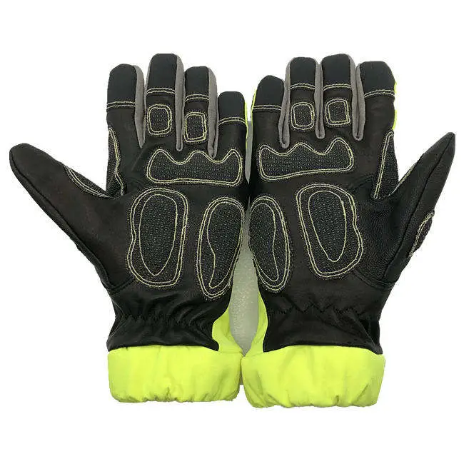 Synthetic Leather Heat Insulation Firefighter Protective Fire Proof Firefighting Firemen Gloves