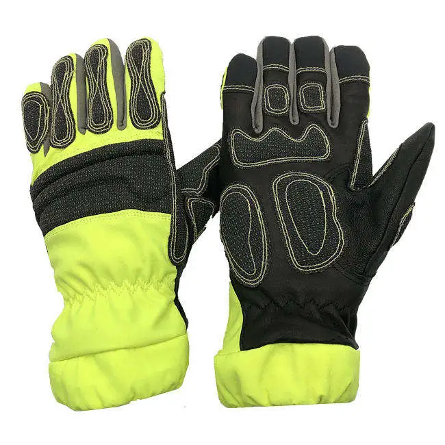 Synthetic Leather Heat Insulation Firefighter Protective Fire Proof Firefighting Firemen Gloves